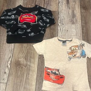 Disney Pixar Cars Sweatshirt & T-Shirt Bundle Size 2T